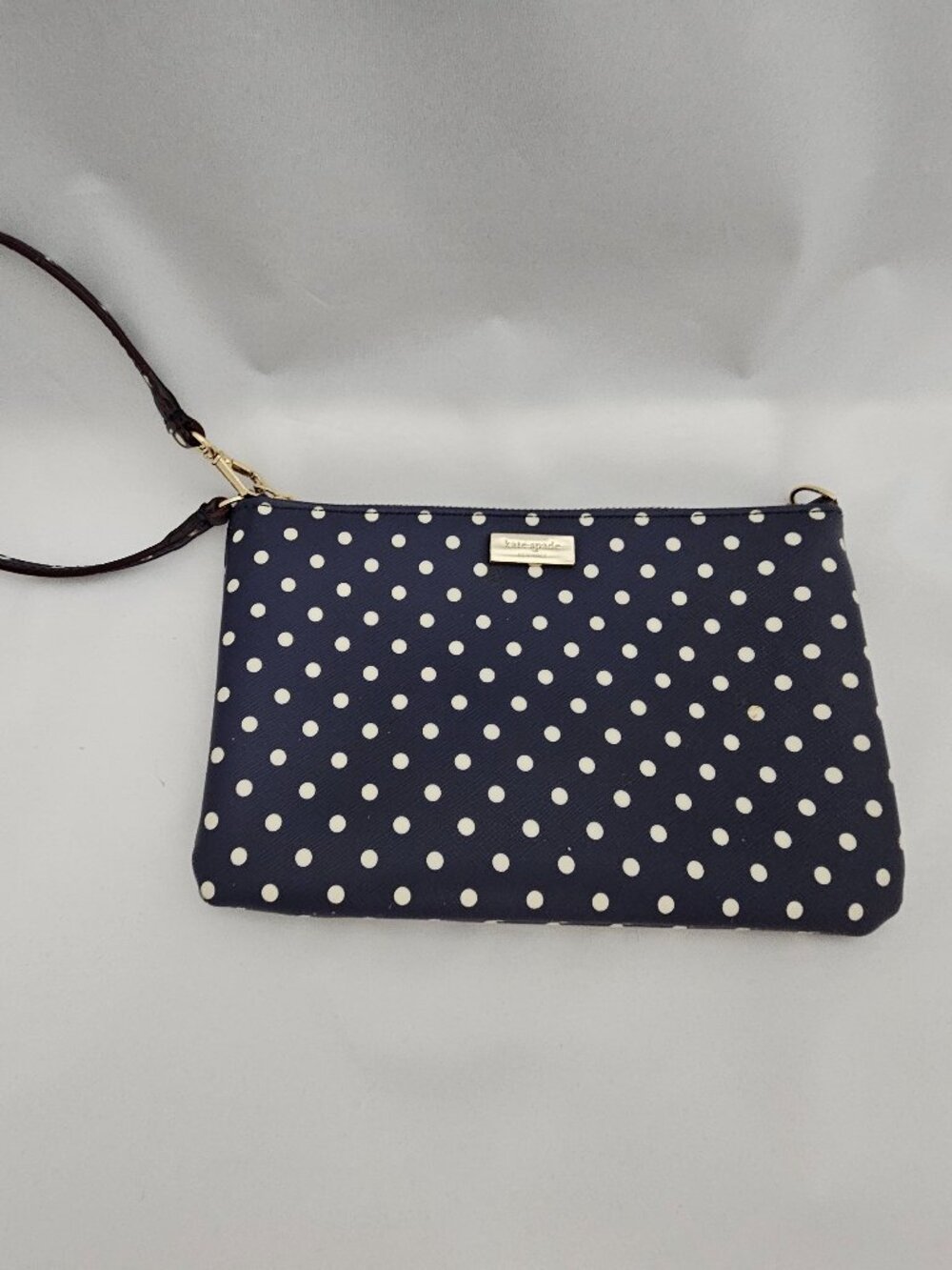 Kate Spade Grant Street Navy Polka Dot Wristlet